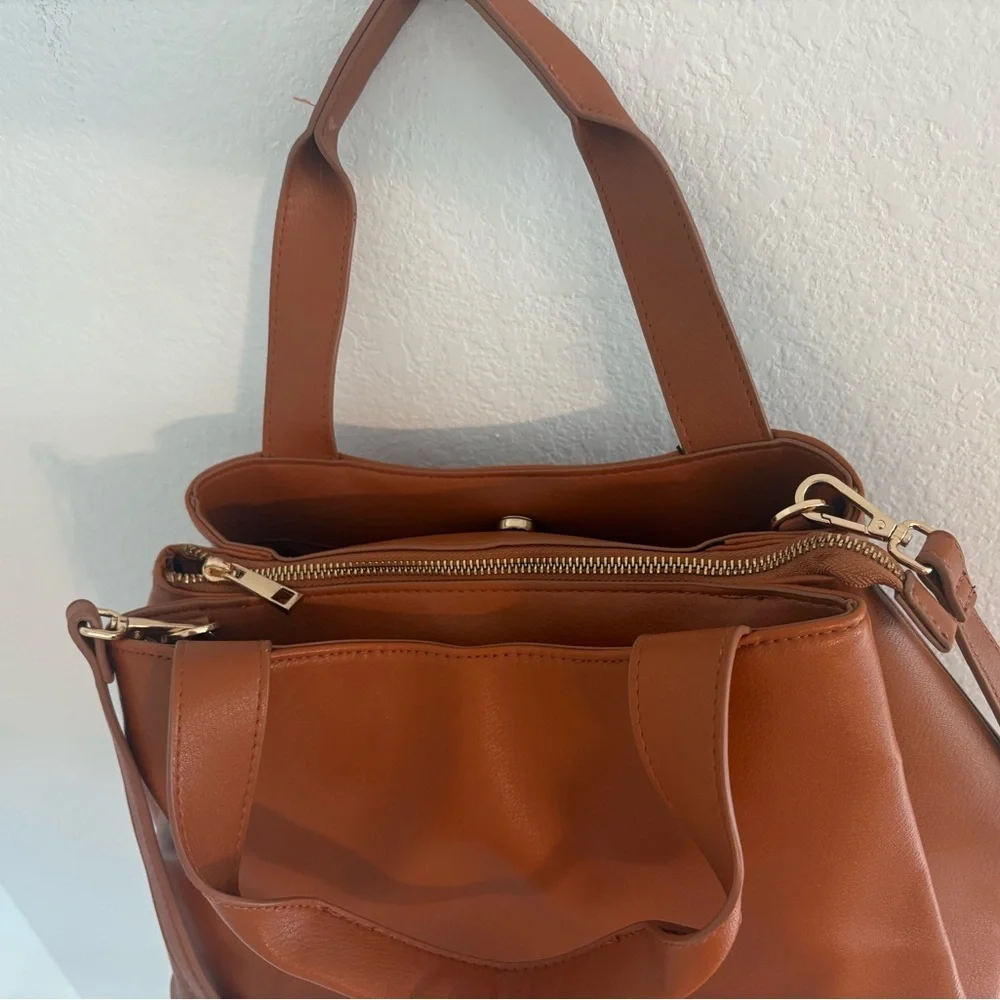 Faux Leather Work Tote Handbag - Picture 16 of 17